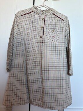 Bonpoint girls checked dress size 4
